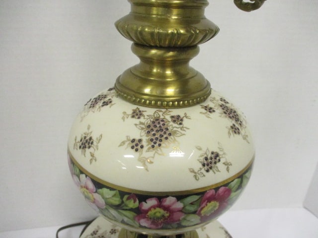 Mid Century Modern Rembrandt Porcelain and Brass Table Lamp - 5