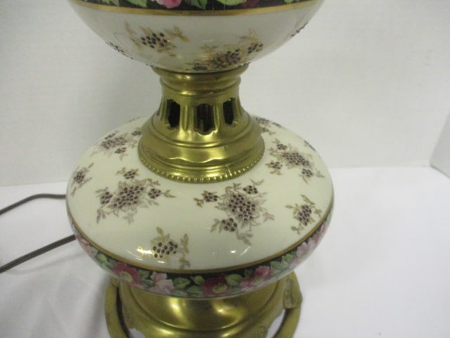 Mid Century Modern Rembrandt Porcelain and Brass Table Lamp - 6