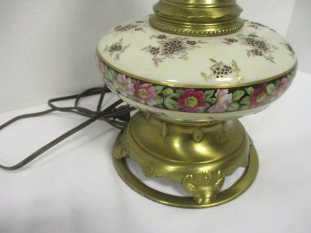 Mid Century Modern Rembrandt Porcelain and Brass Table Lamp - 7