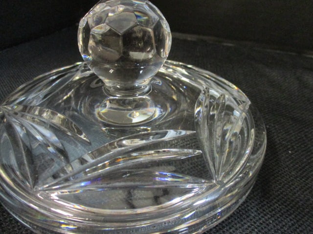 Vintage Cut Glass Crystal Biscuit Jar - 3