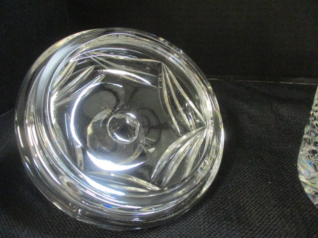 Vintage Cut Glass Crystal Biscuit Jar - 4