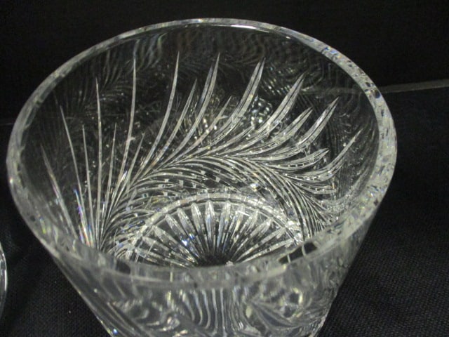 Vintage Cut Glass Crystal Biscuit Jar - 5