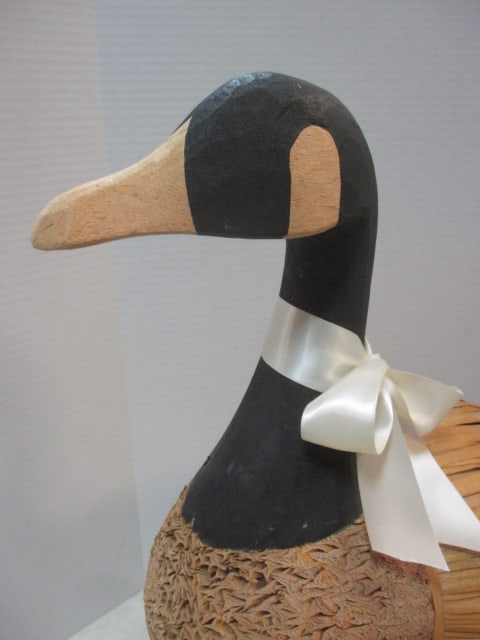2 Folk Art Carved Wood, Cork, and Straw Decorative Duck Decoys - 3