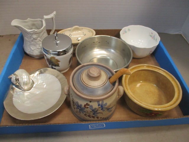 Grouping of Porcelain, Stoneware and Pewter Bowls and Containers - (1 of 9)