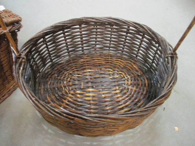 Vintage Picnic Basket and Handle Basket - 2