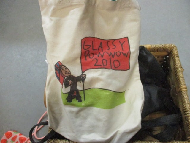 Vintage 1-Handle Basket with Canvass and Plastic Bags - 3