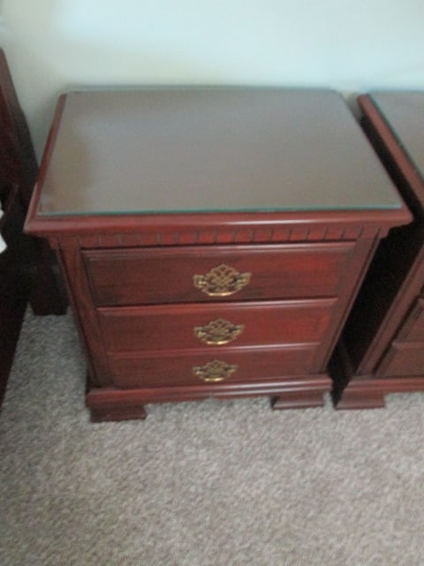 Pair of Mahogany Colonial Revival Style 2 Drawer Nightstands - 2