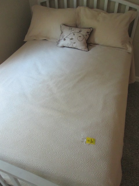 Like New Peacock Alley Queen Size Bedspread, Standard Shams and Accent Pillow: .