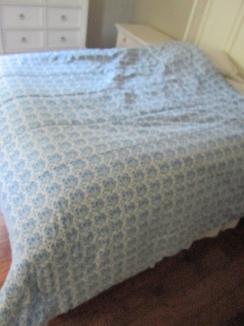 Like New Blue & White King Size Comforter Set with Accent Pillows - 4