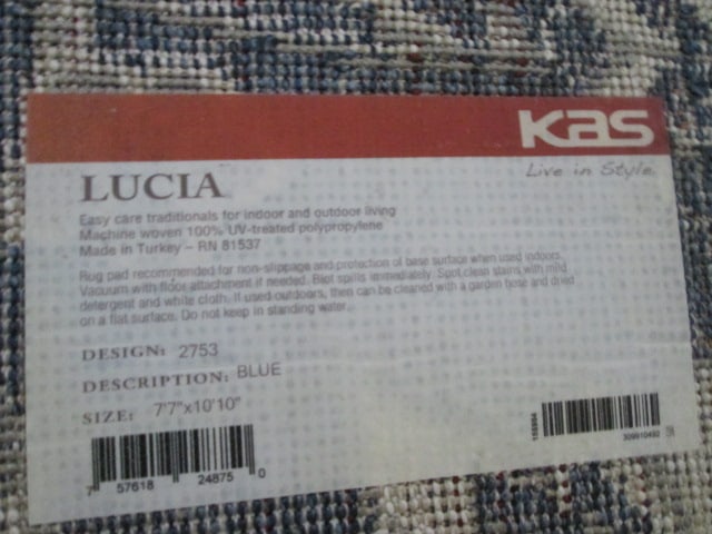 Kas "Lucia" Blue/White Indoor Outdoor Area Rug - 3