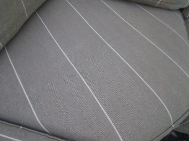 Bassett Grey with White Stripe 3 Piece Sectional Sofa - 6