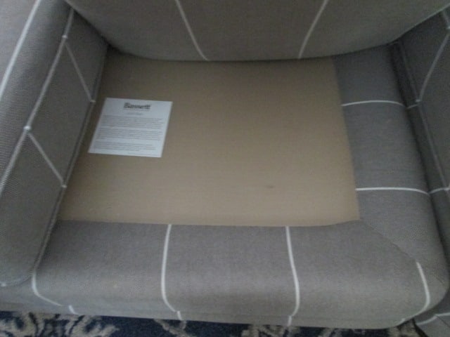 Bassett Grey with White Stripe 3 Piece Sectional Sofa - 7