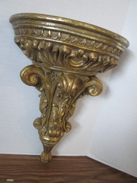 Pair of Elements Gold Gilt Display Shelves - 3