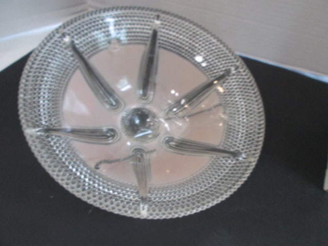 Vintage 1950's Frosted Pink and Clear Ceiling Light Shade - 2