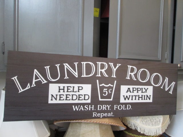 "Laundry Room" Novelty Sign: 36" x 12", Local Pickup Only