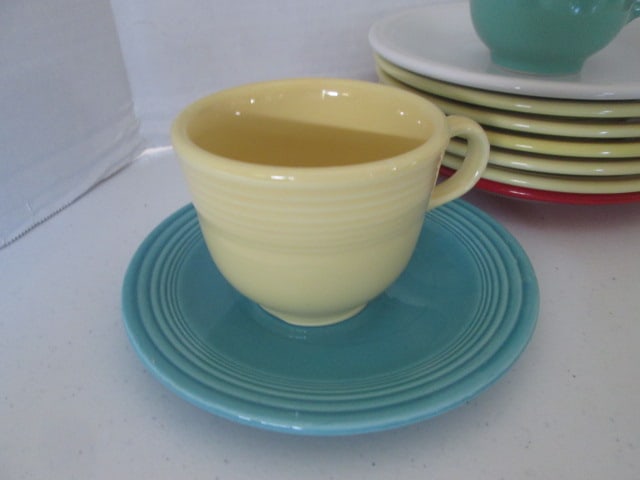 Grouping of Fiesta Ware Plates, Cups, Saucers and Bowl - 2