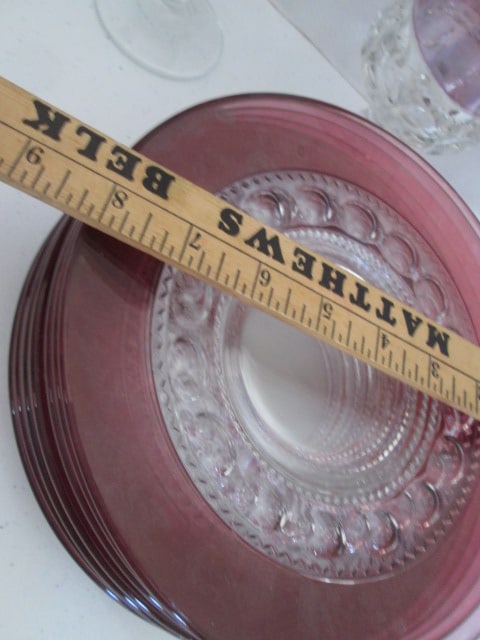 Amethyst Flash King Crown Goblets and Salad Plates - 4