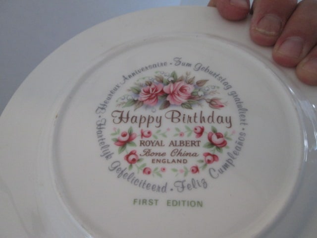 Limoges Saucers, Hyalyn Fruit Plates and Royal Albert 1st Edition "Happy Birthday" Plate - 5