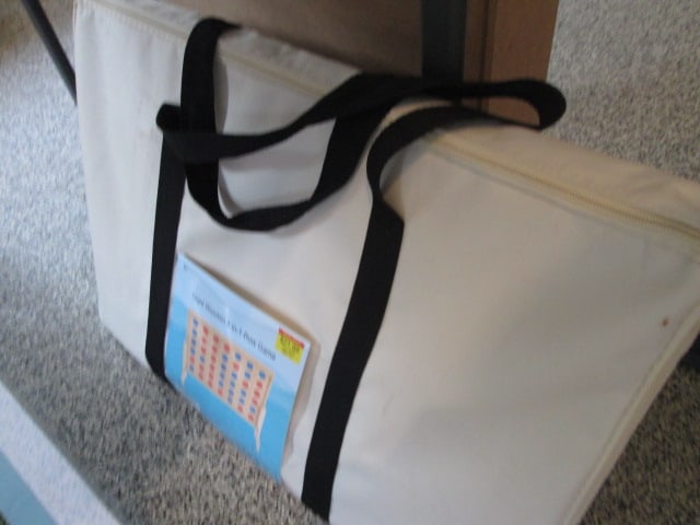 New Giant Wooden 4-in-1 Row Game in Canvas Storage Bag: .