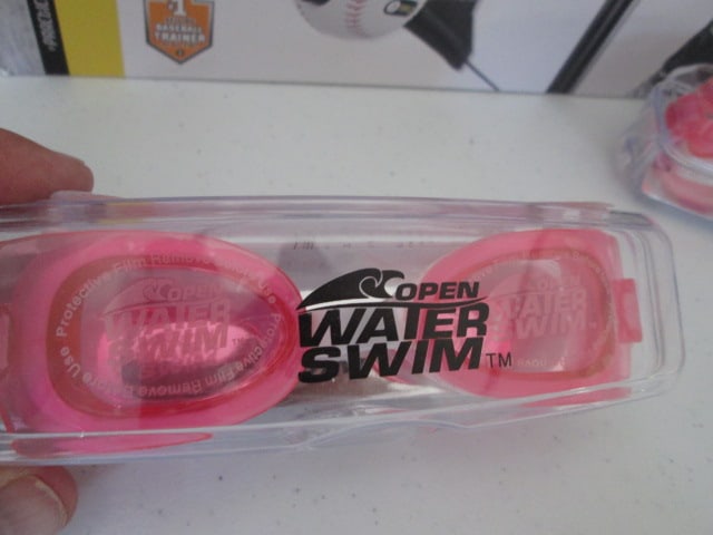 New Sklz Hit-A-Way Solo Batting Trainer and Two Pair of Open Water Swim Goggles - 2