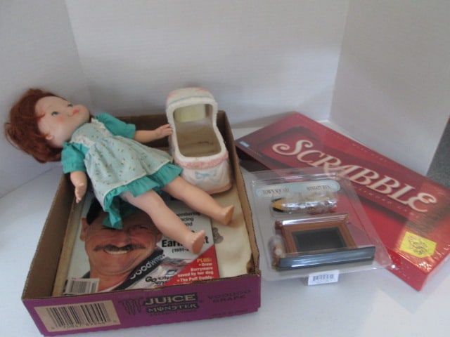 Misc. Grouping-Doll Furniture Fireplace, Old Fisher Price Rubber Face Doll, (1 of 3)
