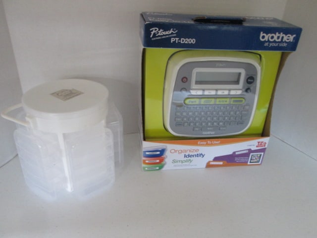 New Old Stock Brother PT-D200 Label Maker and Sew-Ology Compact Organizer: .