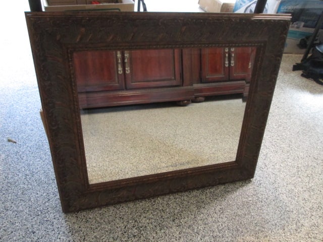 Bronzed Beveled Mirror: 26 1/2" x 22 1/2"
