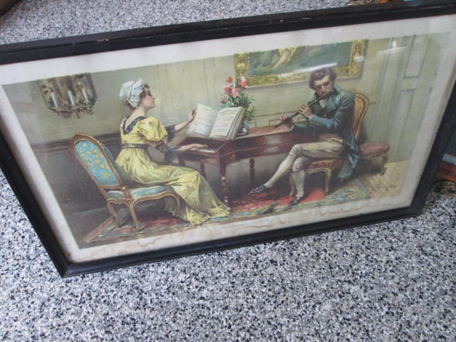 Two Vintage Framed Lithograph Prints - 2