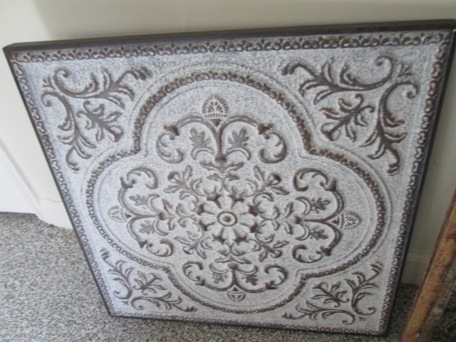 Metal Relief Wall Art and Wood Framed Architectural Panel - 2
