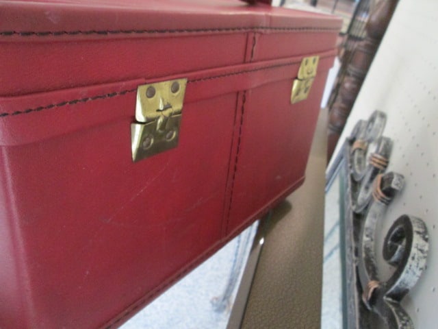 Hartmann Luggage Red Leather Travel Case - 7