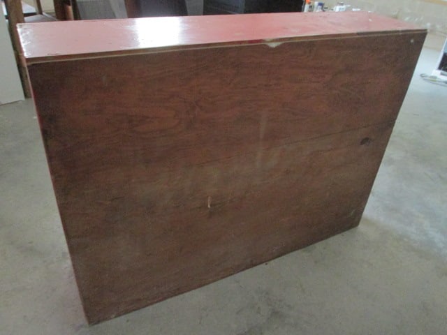 Painted Red Solid Wood Bookcase - 3