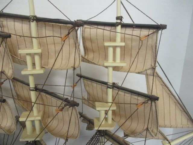 Vintage "USS Constitution" Wooden Model Ship - 5