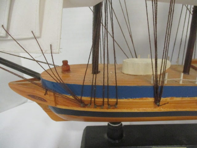 Vintage "HMS Endeavour" Wooden Model British Ship - 4
