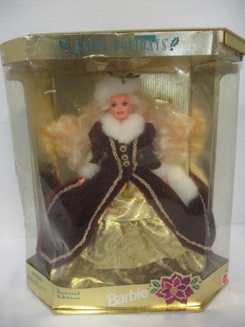 1996 "Happy Holidays Barbie" Doll in Original Box - #15646: box is torn and has wear