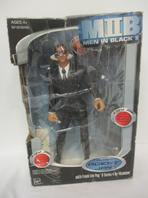 Hasbro Men in Black II "Talking Agent Jay" in Original Box: box is torn and taped