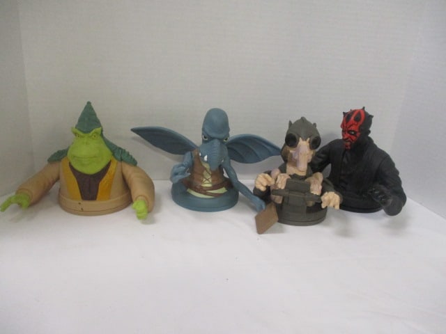 4 Star Wars "Phantom Menace" Character Cup Toppers: 6" and 7"