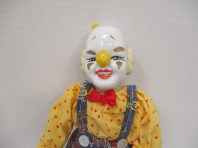 Vintage Porcelain Clown Doll and 3 "Trolls" Pez Candy Dispensers - 2