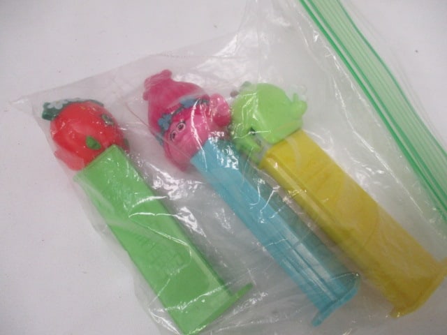 Vintage Porcelain Clown Doll and 3 "Trolls" Pez Candy Dispensers - 4