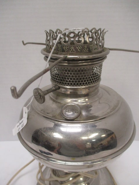 Vintage Rayo Nickel Plated Electricfied Oil Lamp - 3