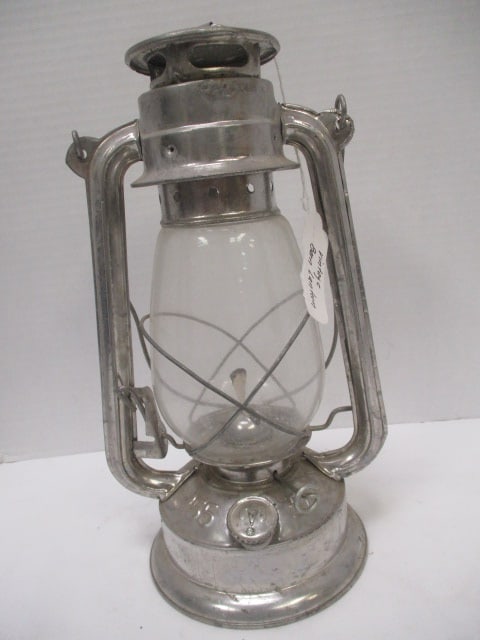 Vintage Nickel Plated Kerosene Oil Lantern - Marked "255" (1 of 4)