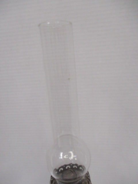 Vintage Aladdin Nickel Plated Kerosene Oil Lamp with Glass Chimney - 4