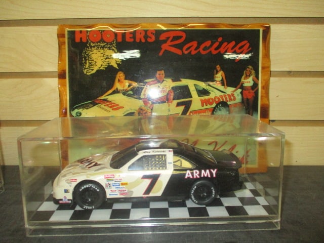 Vintage "Hooters Racing - Alan Kulwicki" #7" Advertising Plaque and (1 of 4)
