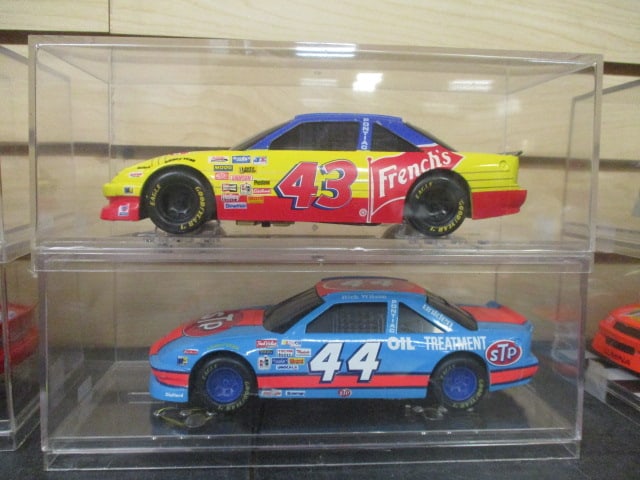 Racing Champions "Rodney Combs #43" and "Rick Wilson #44" Die Cast: Model Cars in Plastic Display Cases - 1/24 Scale