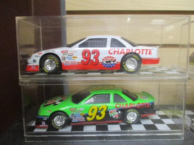 2 Racing Champions "Charlotte Motor Speedway #93" Die Cast Model Cars: in Plastic Display Cases, 1/24 Scale
