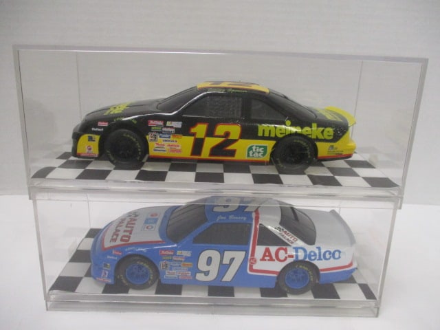 Racing Champions "Jimmy Spencer #12" and "Joe Bessey #97" Die Cast: Model Cars in Plastic Display Cases - 1/24 Scale