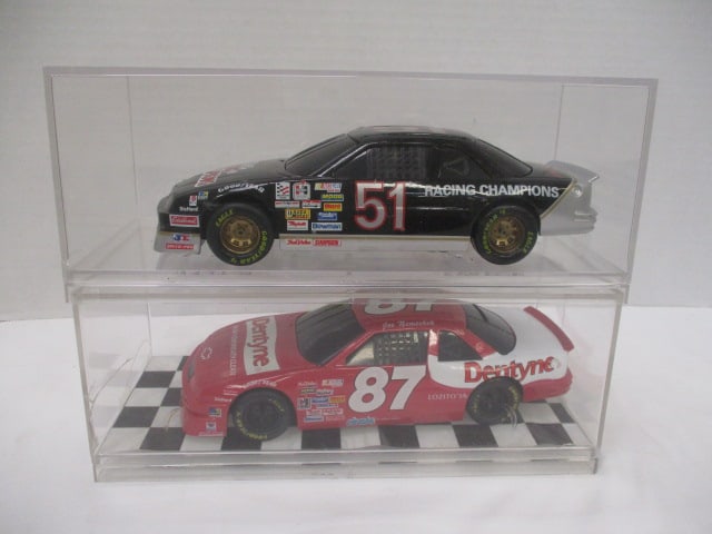 Racing Champions "NASCAR #51" and "Joe Nemechek #87" Die Cast Model: Cars in Plastic Display Cases - 1/24 Scale