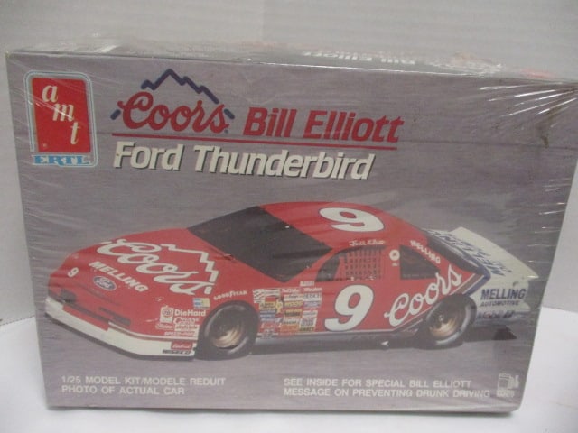 New Old Stock AMT "Bill Elliott's Coors Ford Thunderbird" Model Car Kit and - 5