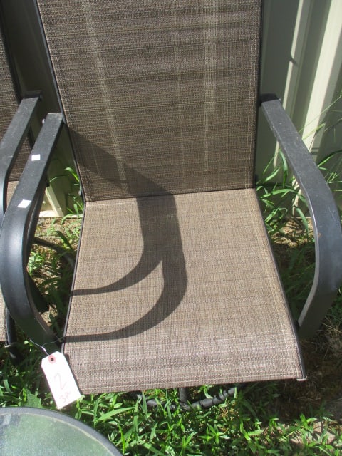 Bistro Set with Sling Chairs & Glass Tables - 3