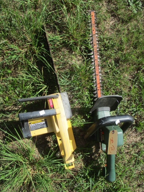 Electric Black & Decker Hedge Trimmer & 14" Electric McCullock Chainsaw: .