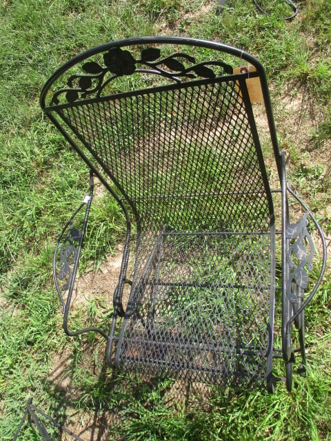 Wrought Iron 5 Piece Set with Umbrella Stand - 4